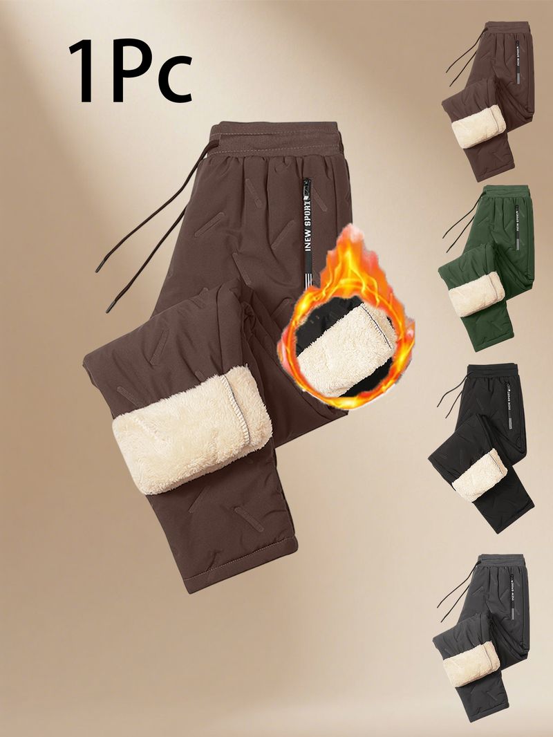 1 Pair Of Upgraded Thickened Sports Jogging Pants For Men, Thick And Warm Straight-cut Pants For Men's Autumn And Winter!_voghion.com