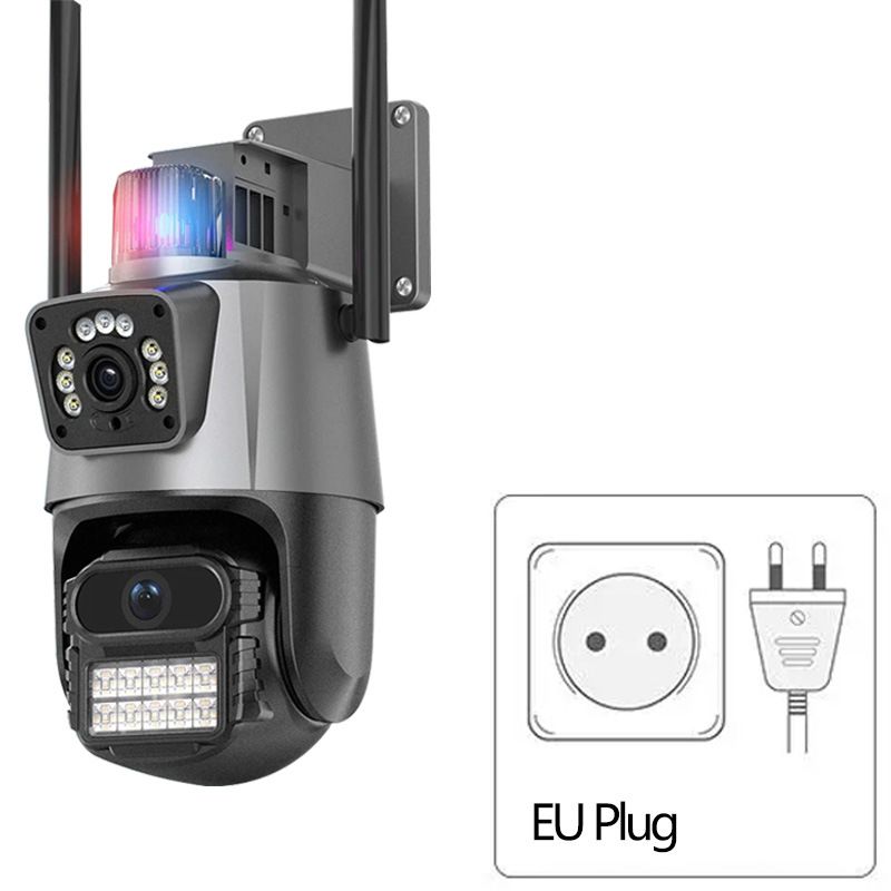 Ulkokäyttöön tarkoitettu turvakamera, kaksoislinssiinen PTZ-langattomat ulkokamerat kodin turvallisuuteen, IP66-vedenpitävä, tekoälyseuranta, valo_voghion.com