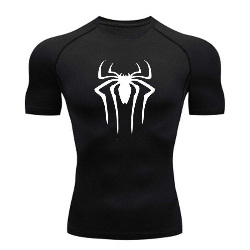 Marve Mo Vie Series Men's Fitness Sports Running Tight Round Neck T-shirt Compression Quick Drying_voghion.com