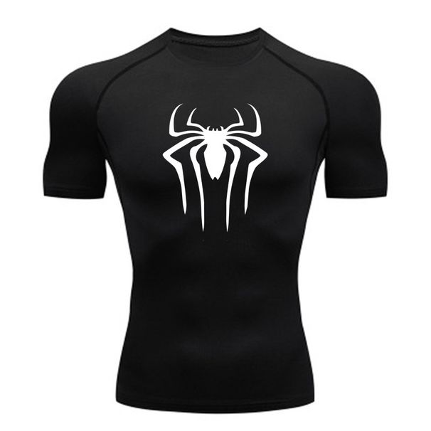 Marve Mo Vie Series Men's Fitness Sports Running Tight Round Neck T-shirt Compression Quick Drying_voghion.com