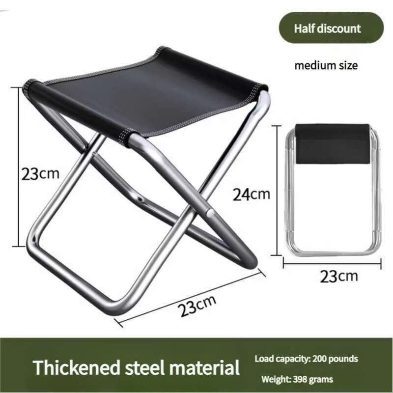 Outdoor-Hocker, tragbare Tragetasche, kleiner Maza-Queue-Reißverschlussstuhl zum Angeln und vollständig zusammenklappbarer Campingstuhl_voghion.com