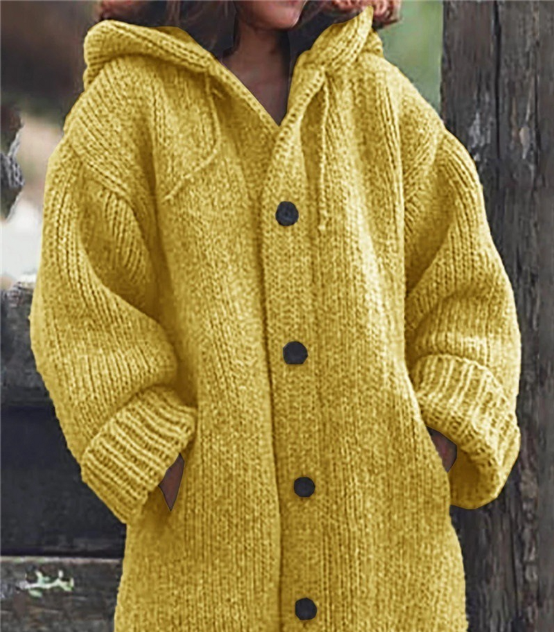 Dammekleeder Pullover Cardigan gestrickte Pullover Damen mëttellaange Mantel Pullover_voghion.com