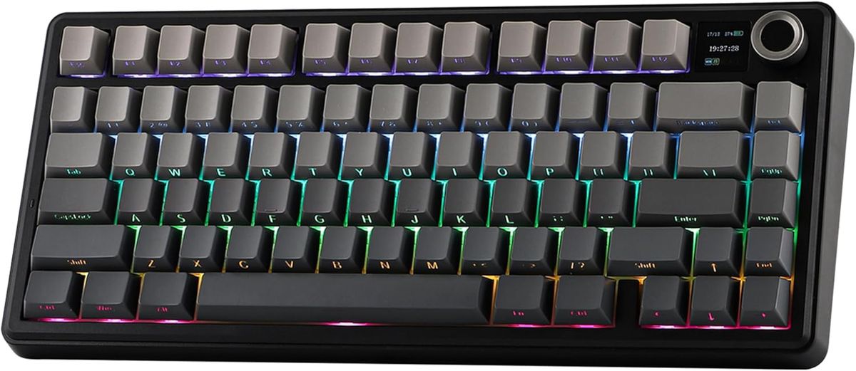 Aula F75 MAX Mechanical Gaming Keyboard 75% With TFT Screen And Rotary, Gasket Hot-Swap Gaming Keyboard Wireless For PC/Mac/Linux, QWERTY US Layout (B_voghion.com