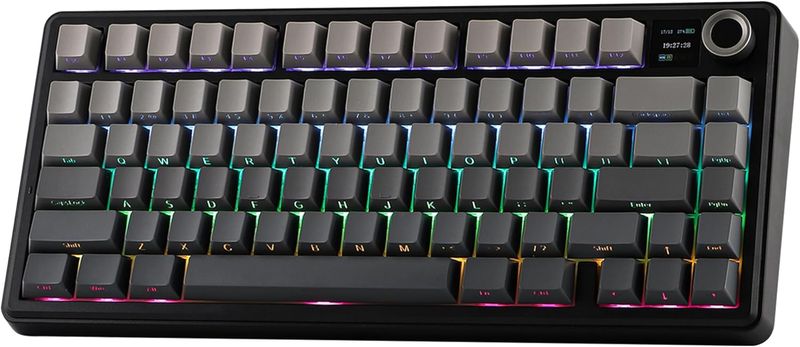 Aula F75 MAX Mechanische Gaming-Tastatur 75 % mit TFT-Bildschirm und Drehregler, Dichtung Hot-Swap-Gaming-Tastatur kabellos für PC/Mac/Linux, QWERTY US-Layout (B_voghion.com