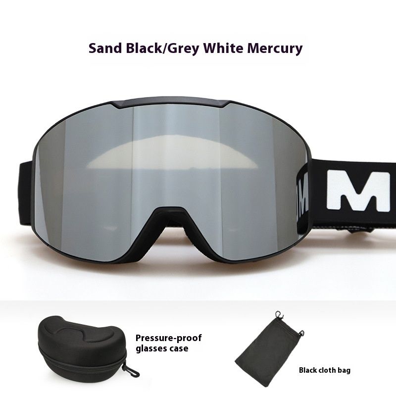Lyžařské brýle pro dospělé válcové, s oboustrannou úpravou proti zamlžování, větruodolné a písku odolné, pro horolezectví a turistiku._voghion.com