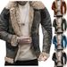 Winter New Arrival Men's Faux Fur-Lined Jacket Thickened Faux Shearling Print Jacket_voghion.com