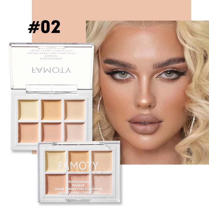 Concealer 6 Farbpalette befeuchtet Concealer Creme Bronzer Contouring Brightening Highlighter Longlastin_voghion.com