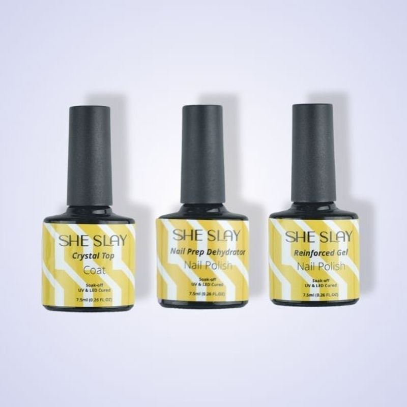 SheSlay Trio Coat Function Gel | UV Soak-Off Nail Prep, Top Coat & Reinforcement – 7.5ml_voghion.com