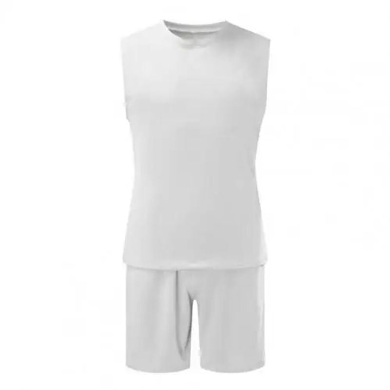 Male Tracksuit Sleeveless Tank-Top Sweatpant Shorts Comfortable Wearing Casual Style Fiess Men Running Sportswear Set_voghion.com