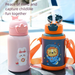 Kids Cartoon Insulated Water Bottle, Cute Leather Case Portable Outdoor Shockproof Baby Drinkware For School Travel_voghion.com