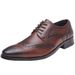 Euro Step Pointed Toe British Style Genuine Leather Business Formal Brogue Carved Men's Top Layer Cowhide Derby Shoes Casual_voghion.com