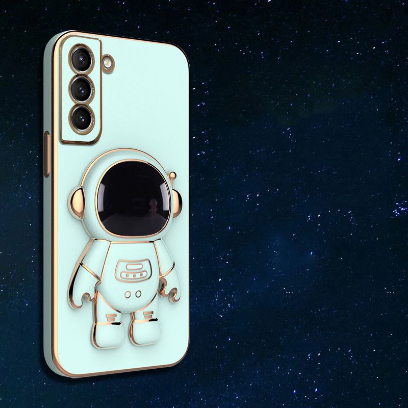 Support d'astronaute placage support pour téléphone étui pour samsung Galaxy S22 S21 S20 Ultra FE S10 Plus Coque couverture en Silicone souple_voghion.com