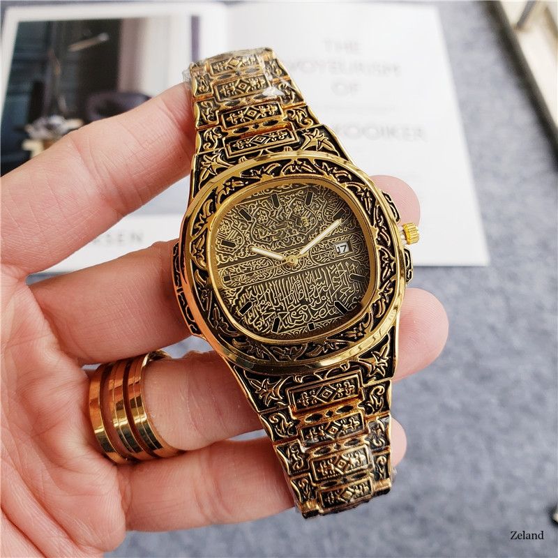 High quality retro British style steel strip men's quartz form calendar_voghion.com