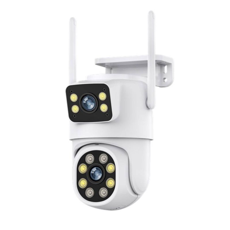 Câmera de vigilância HD com lente dupla de 8 MP e tela dupla PTZ, monitoramento sem fio, à prova d'água XM_voghion.com
