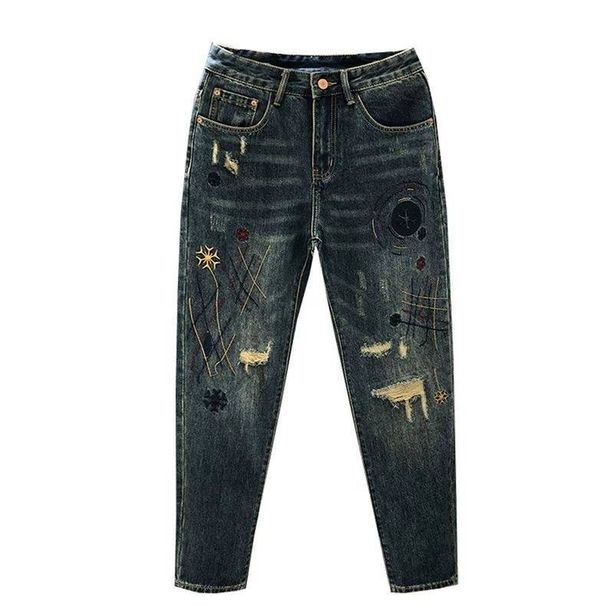 Men's Clothing High Quality Ripped Embroidered Jeans Trendy Loose Flared Pants Spring And Summer Cool Trousers_voghion.com