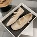 【Soft Sole And Soft Upper】Cameido Ballet Mary Jane Shoes 2025 Autumn Flat Cross Ankle Strap Shallow Single Shoes_voghion.com