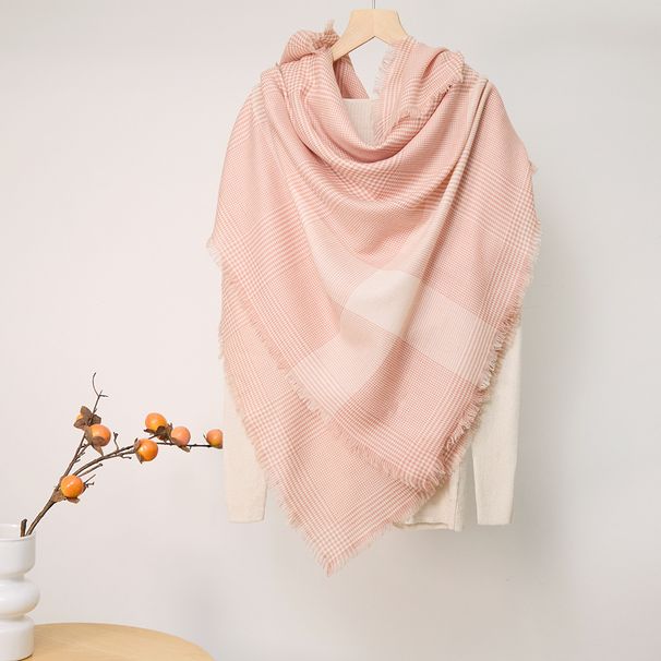 Disponibile all'ingrosso in lana merino per le donne inverno caldo collo versatile nappa colorata sciarpa quadrata scozzese scialle_voghion.com