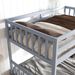 Twin Over Twin Rubber Wood Bunk Bed With 2 Drawers,Convertible Into 2 Twin Beds,Twin Size Bunk Bed With Ladder And Safety Guardrails ,Grey_voghion.com