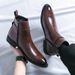 European Warm Series 2025 Summer High-top Martin Trendy Pointed Toe Ankle Men's British Style Zipper Leather Boots_voghion.com