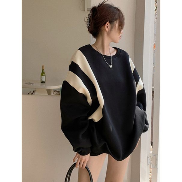 girl Black High-Quality Sweatshirt For Women, Spring And Autumn 2023 New Hot Korean Version Loose Lazy Style Oversize Jacket_voghion.com