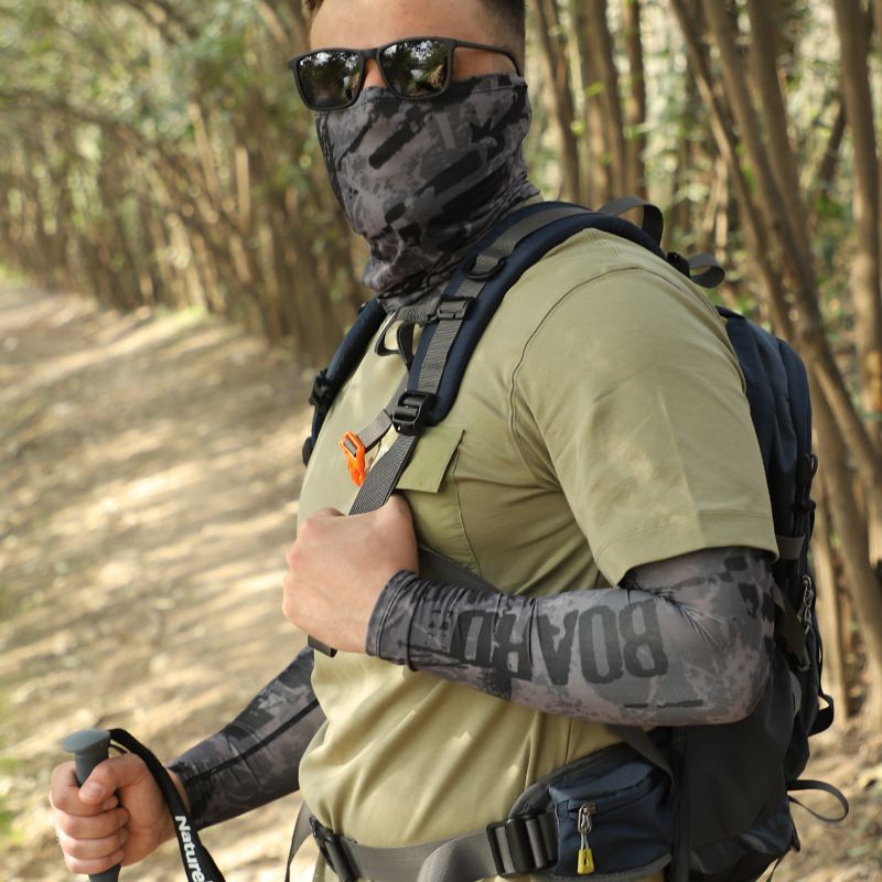 ​​Men's UV Protection Face Mask & Arm Sleeves Set - UPF 50+ Sun Protection For Hiking Cycling & Fishing Breathable & Cooling​_voghion.com