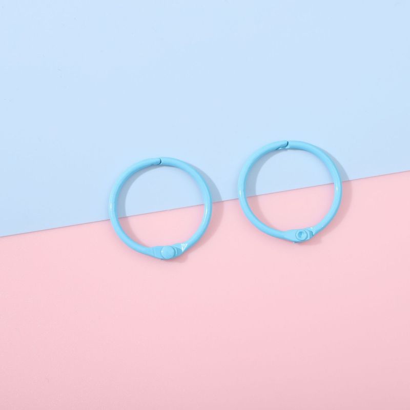 Llavero de metal con forma de macarrón, llavero, anillo pequeño, hebilla de anillo de color, accesorio de decoración DIY_voghion.com
