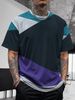 Summer New Men's Contrasting Color Street Style Patchwork Fashion Casual Versatile Breathable Short Sleeved Shirt_voghion.com