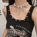 Collier à pampilles en perles croisées de style gothique punk pour femme, chaîne de clavicule lourde et sombre_voghion.com