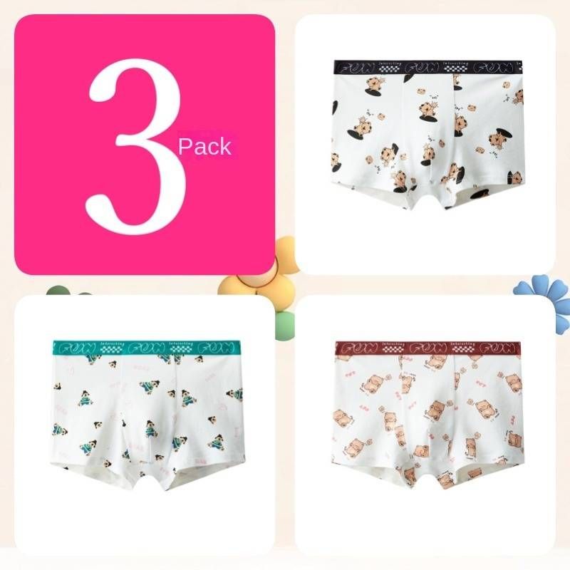 Miso Bear berniukiški apatiniai be kaulų medvilniniai bokseriai, vaikiški medvilniniai bokseriai, berniukai, kūdikiai, mažyliai, berniukai_voghion.com