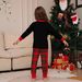 Flame Retardant Fabric Children's Suit 2025 Medium And Small Children's Pajamas Christmas Tree And Beautiful Deer Print Home Clothes_voghion.com