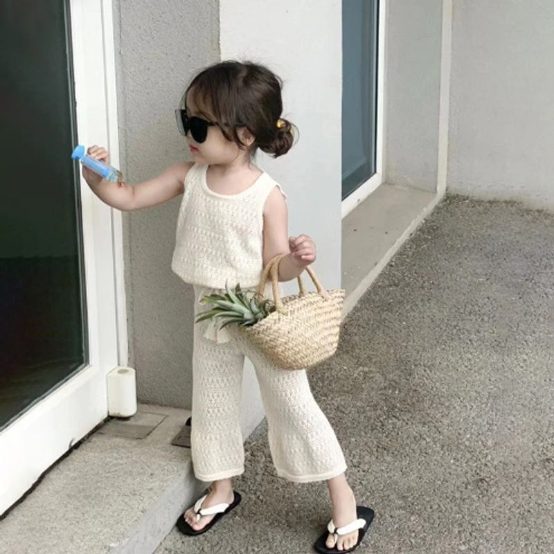 Kids Clothing children's clothing girls suits fashionable knitted vest pants fashionable small fragrance style two piece suit_voghion.com