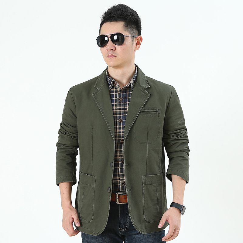Cappotto da abito casual coreano da uomo in cotone di grandi dimensioni dritto primaverile e autunnale 817_voghion.com
