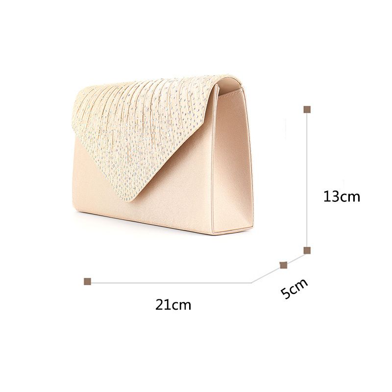 Sac de banquet en satin et diamants tendance pour femmes, sac à bandoulière, sac cheongsam de mariage_voghion.com