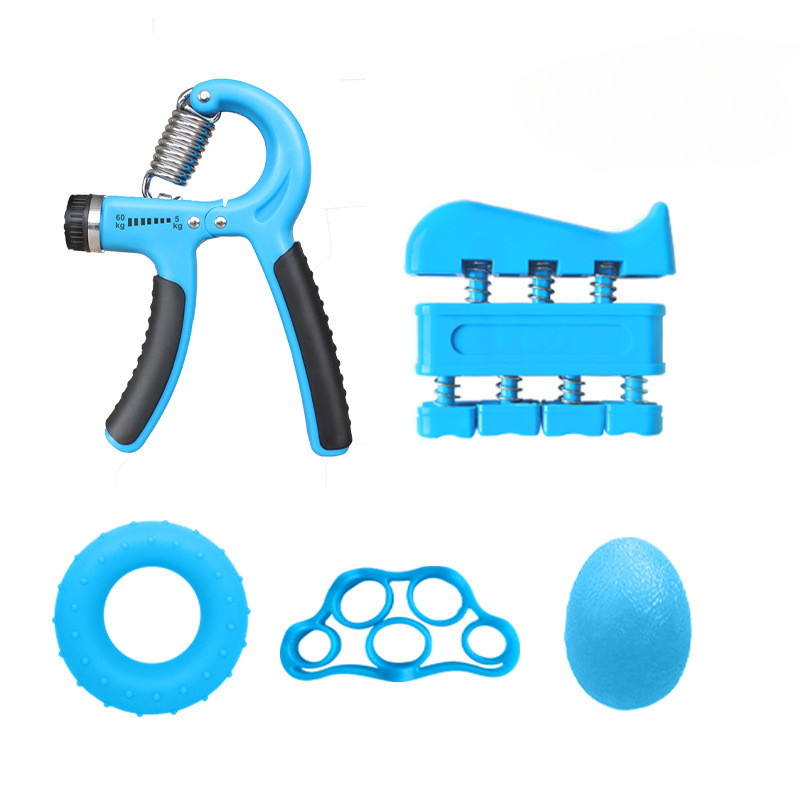Adjustable Strength Ball Five Trainer Finger Fitness Set Silicone Grip Ring_voghion.com