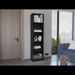 Home Xs Bookcase with 5-Tier Shelves and Slim Design -Black -Office_voghion.com