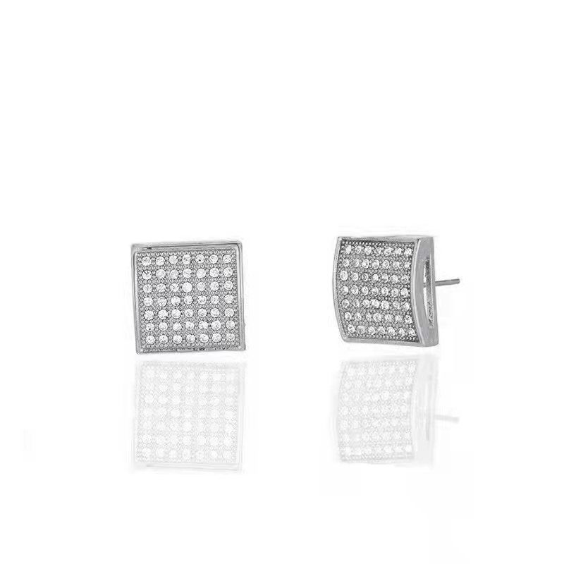 Chinese style alloy diamond hip hop earring accessories trendy brand full diamond ins personality earrings_voghion.com