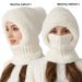 New High Elasticity Solid Color Knitted Scarf Mask One-piece Women Winter Riding Windproof Warm Hat_voghion.com
