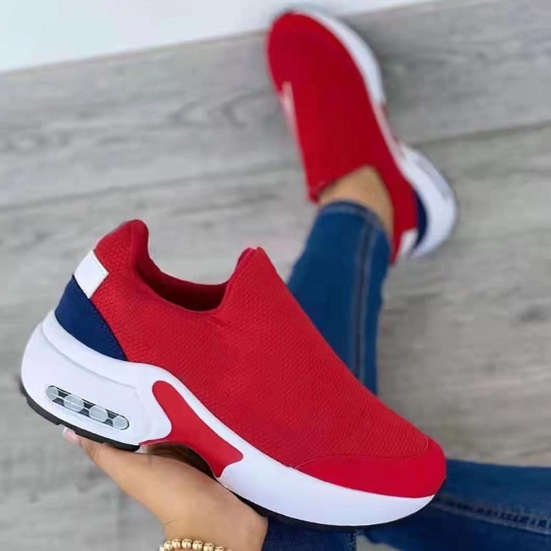 SHLIANG Nuove donne sandali piattaforma tinta unita appartamenti scarpe da donna casual zeppe traspiranti signore scarpe da ginnastica da passeggio Zapatillas Mujer S0135_voghion.com