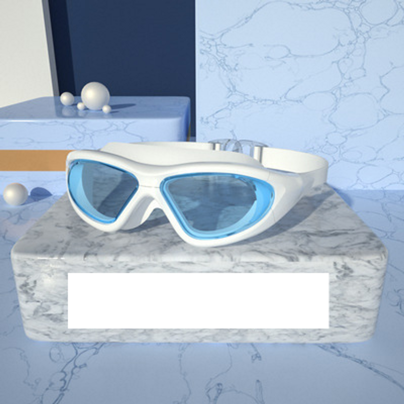 Men and women myopia swimming goggles fashion large frame HD anti-fog silicone swimming glasses_voghion.com