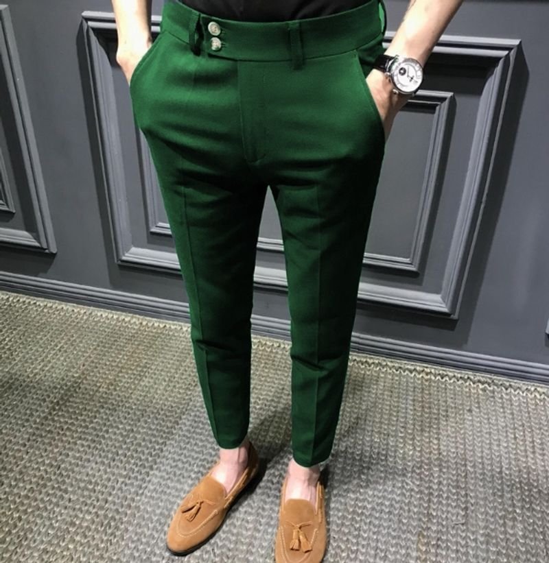Abbigliamento Uomo [MetroSlim] Pantaloni da uomo su misura - Vestibilità Slim con orlo a 9 punti | Pantaloni eleganti casual_voghion.com