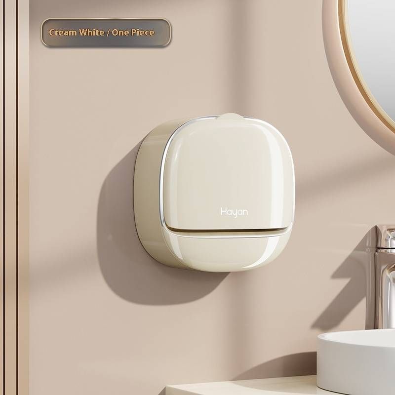 Wall-Mounted Soap Holder With Lid – No-Drill Bathroom Soap Dish, Drainage Design, ABS Plastic (Ceramic White, Cream, Mint Green)​_voghion.com
