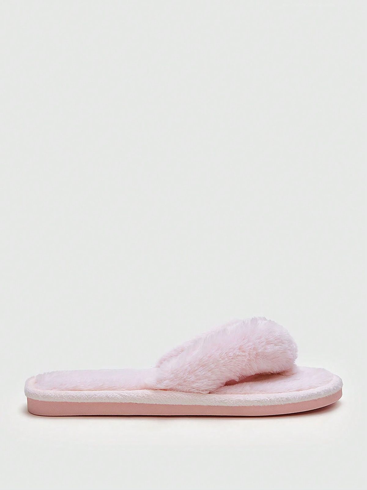 Ciabatte da casa autunnali e invernali da donna, in finta pelliccia di coniglio, antiscivolo, con punta aperta_voghion.com