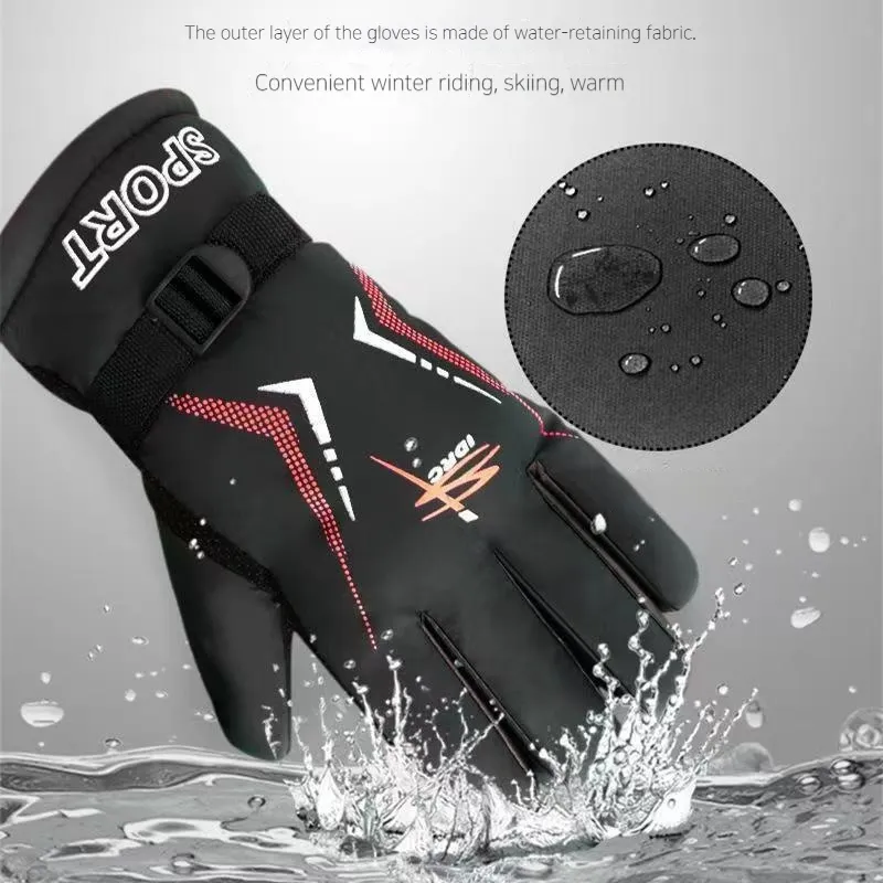 New Men's Women's Winter With Thick Velvet Insulation For Outdoor Skiing, Electric Bike Riding, And Anti Slip Gloves_voghion.com