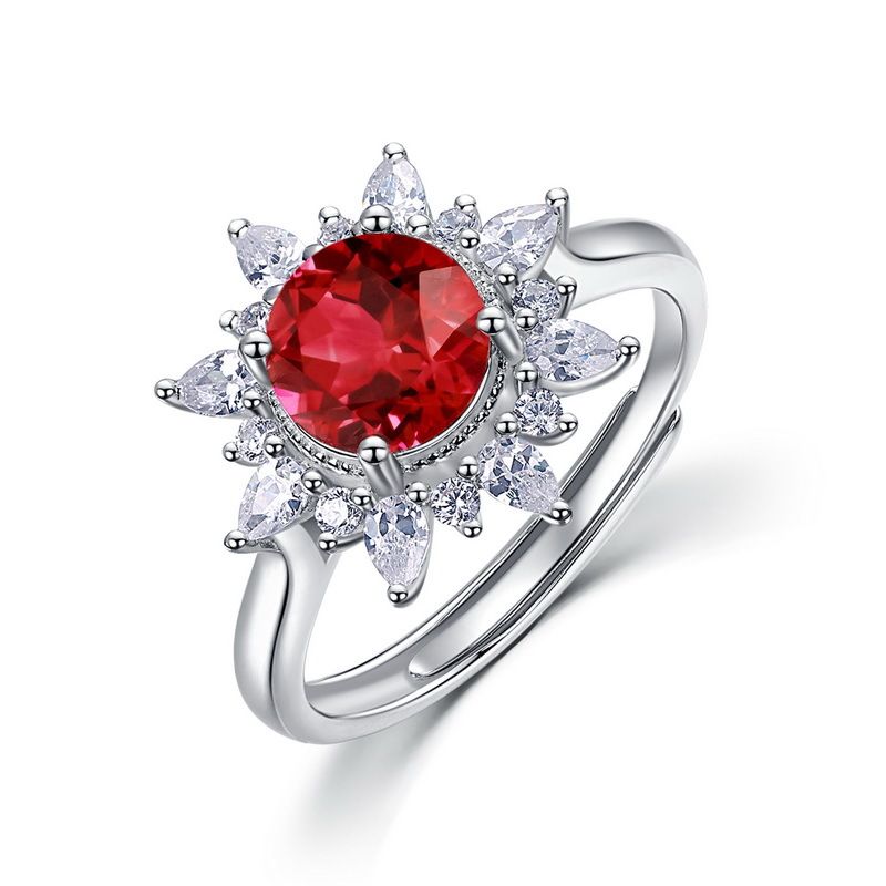 Ny Solsikkedyrket Smaragdring S925 Sølvindlagt Dyrket Farvet Ædelsten Diamantring Retro Lys Luksus Mode_voghion.com