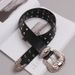 2020 new dark style double row rivet PU belt belt is trendy and cool_voghion.com