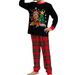 Christmas Fawn Snowflake plaid family Christmas print home suit set_voghion.com