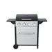 Barbecue a gas propano a 4 fuochi, potenza 34200 BTU, con griglie di cottura in smalto metallico per barbecue all'aperto, tavolo laterale pieghevole, cestino appeso, acciaio inossidabile_voghion.com