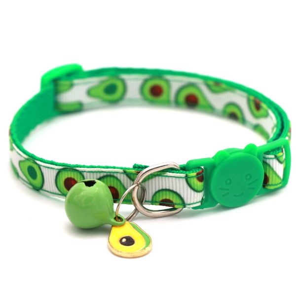 New Digital Printed Ribbon Cat Dog Fruit Accessories Bell Pet Collar_voghion.com