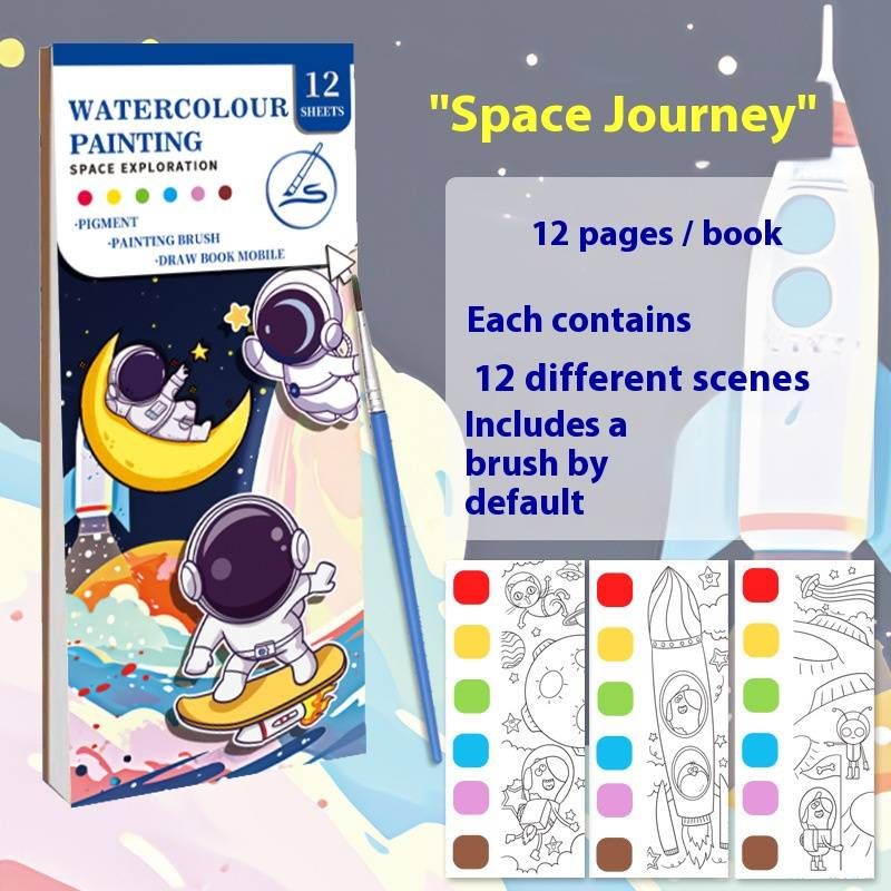 Kids Coloring Book With 4 Fun Themes - Space Adventure, Princess, Forest Animals & Unicorn, Perfect For Toddlers & Preschoolers, Non-Toxic Paper_voghion.com