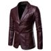 Jacket Spring And Autumn Leather Jacket Large Size Men's Youth Suit Collar Business Casual Leather Jacket Waterproof Jacket Keep Warm_voghion.com